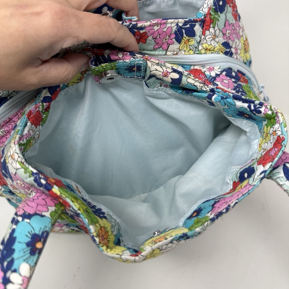 Vera Bradley Shoulder Bag Triple Compartment Far Out Floral Quilted Purse Boho - Picture 9 of 14